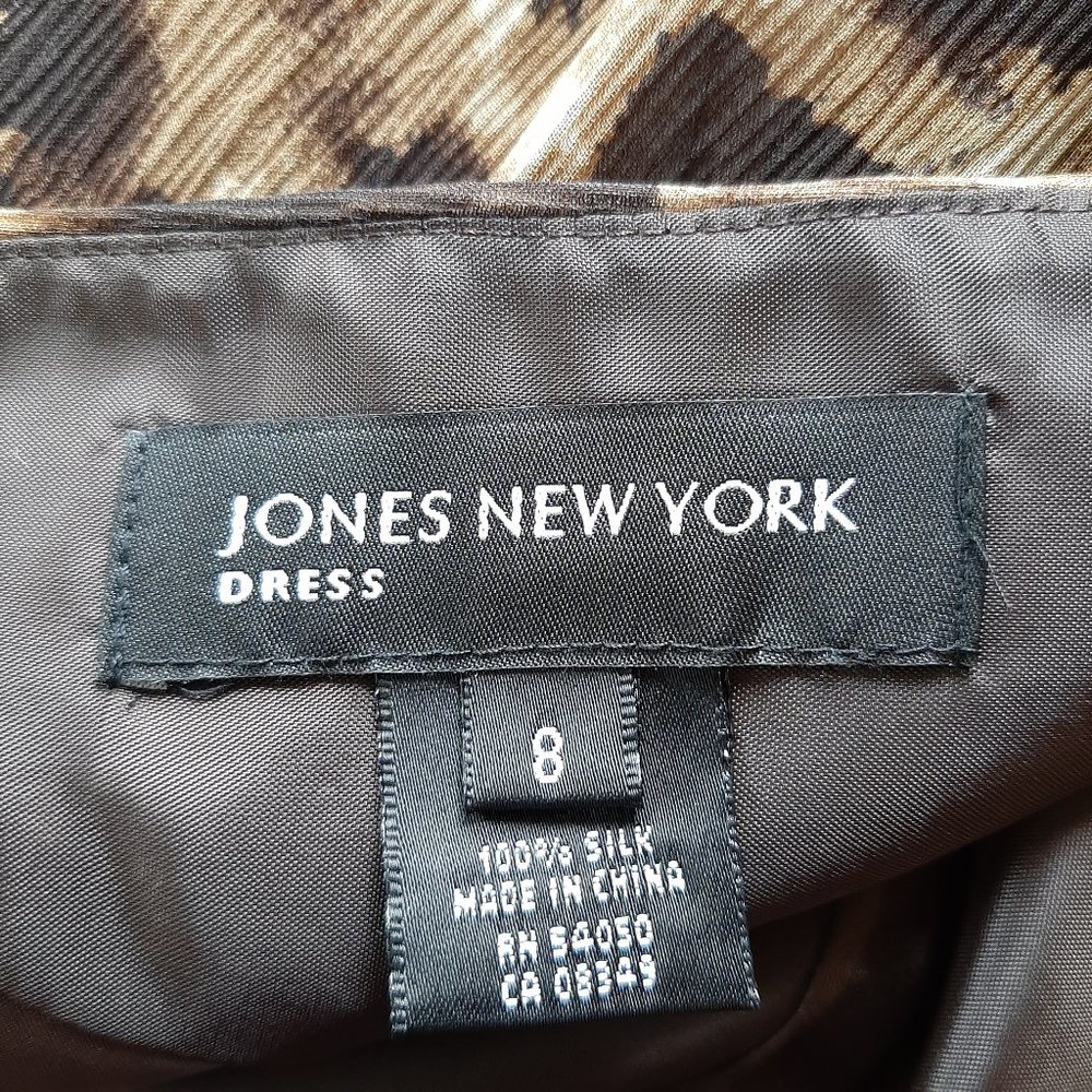 NWT Jones New York Cheetah Pattern Silk Midi Dress - Picture 8 of 14